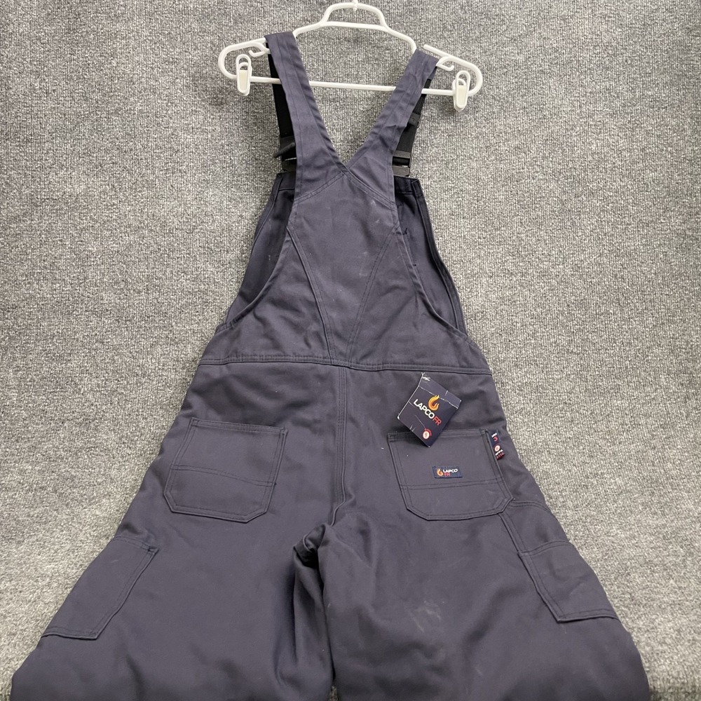 Lapco FR CAT4 Insulated Bib Overalls Mens Sz M Canvas Double BIFRNYDK Blue